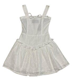 Katie J NYC Tween Willow Dress White Size Small 10 NEW Lace Eyelet Sundress